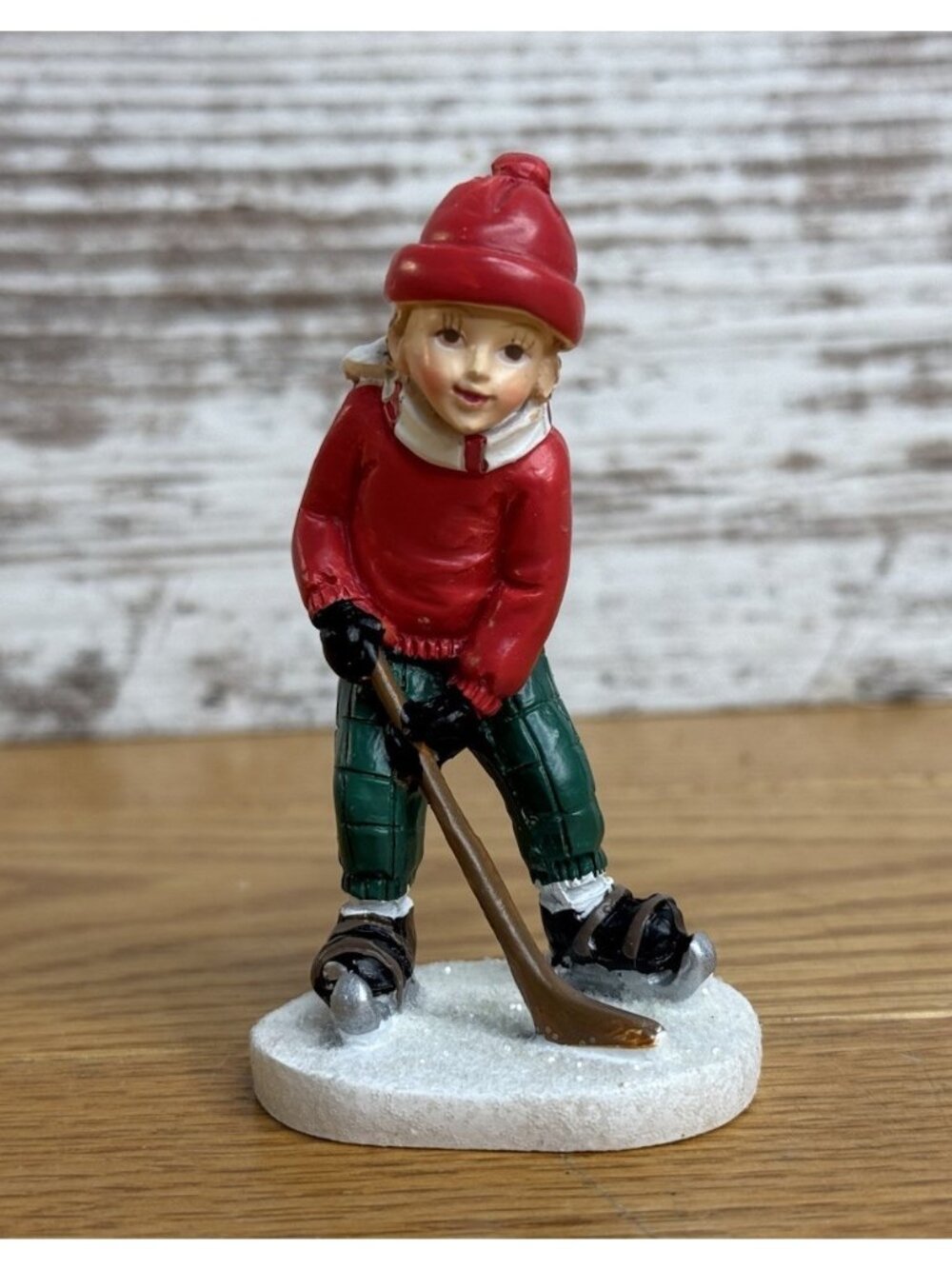 Christmas Village Youth Hockey Player Figurine 3.25” Tall